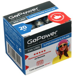 Изображение товара Батарейка GoPower Alkaline AAA (LR03/FR03)