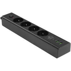 Изображение товара Сетевой фильтр Cablexpert EXN-4-CU2-B-2 черный