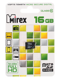 Изображение товара Карта памяти Mirex microSDHC 16 ГБ [13612-MC10SD16]