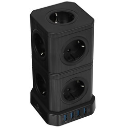 Изображение товара Сетевой фильтр Cablexpert TWR-9-U4-B-2 черный