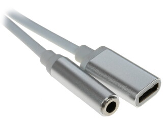 Изображение товара Кабель   Cablexpert USB Type-C - jack 3.5 мм, USB Type-C белый