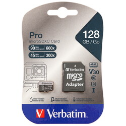 Изображение товара Карта памяти Verbatim Pro microSDXC 128 ГБ [47044]
