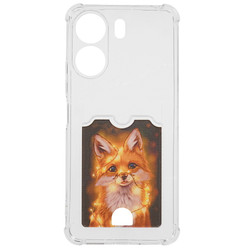 Изображение товара Накладка  Zibelino Silicone Card Holder для Xiaomi Redmi 13C/ POCO C65 прозрачный