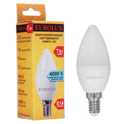 Изображение товара Лампа светодиодная Eurolux LL-E-C37-7W-230-4K-E14