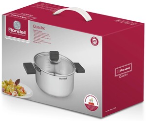 Изображение товара Кастрюля Rondell Quadro RDS-1596 3.1 л 20 см серебристый