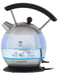 Изображение товара Электрочайник HARPER HWK-GM01 серебристый