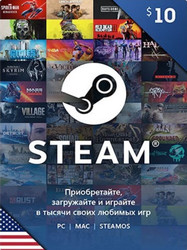 Изображение товара Пополнение баланса сервиса Steam  10 USD