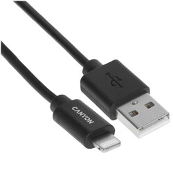 Изображение товара Кабель круглый Canyon Lightning 8-pin MFI - USB 2.0 Type-A черный 1 м