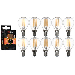 Изображение товара Комплект филаментных ламп ЭРА F-LED P45-5W-827-E14