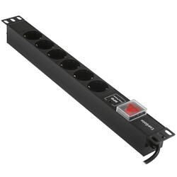Изображение товара Блок розеток ExeGate ServerPro PDU-19H609 Al-6S-C14-2CU-SPD1