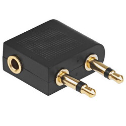 Изображение товара Адаптер   Perfeo jack 3.5 мм х2 шт. - jack 3.5 мм черный