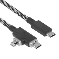 Изображение товара Кабель круглый Native Union Lightning 8-pin MFI, USB Type-C - USB Type-C серый 2.4 м