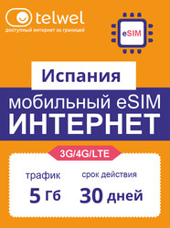 Изображение товара Карта оплаты Telwel Интернет и мессенджеры Испания