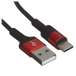Изображение товара Кабель круглый Hoco USB Type-C - USB 2.0 Type-A красный 1 м