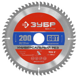 Изображение товара Диск пильный ЗУБР Универсальный рез 36916-200-30-60_z01