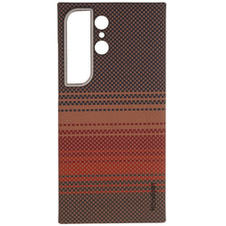 Изображение товара Накладка  Zibelino Kondijan Carbon MagSafe Sunset для Samsung Galaxy S24 Ultra коричневый