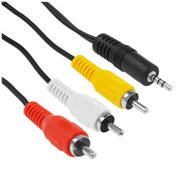 Изображение товара Кабель   Telecom jack 3.5 мм - 3RCA черный