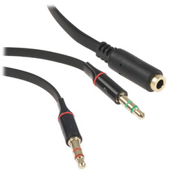 Изображение товара Кабель   Cablexpert jack 3.5 мм х2 шт. - jack 3.5 мм черный