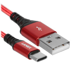 Изображение товара Кабель круглый LANEX USB Type-C - USB 2.0 Type-A красный 1 м