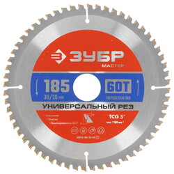 Изображение товара Диск пильный ЗУБР Универсальный рез 36916-185-30-60_z01