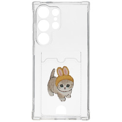Изображение товара Накладка  Zibelino Silicone Card Holder для Samsung Galaxy S24 Ultra прозрачный/бежевый, серый