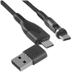 Изображение товара Кабель круглый STATIK USB Type-C - USB 2.0 Type-A, USB Type-C черный 1 м