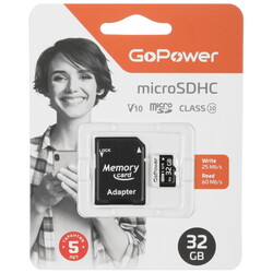 Изображение товара Карта памяти GoPower microSDHC 32 ГБ [00-00025675]