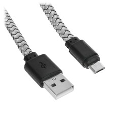 Изображение товара Кабель плоский Cablexpert micro USB - USB 2.0 Type-A серый 1 м