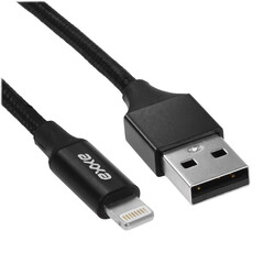Изображение товара Кабель круглый AXXA Lightning 8-pin - USB 2.0 Type-A черный 1 м