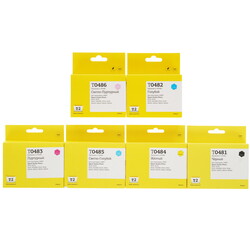 Изображение товара Набор картриджей T2 IC-ET0487 голубой, желтый, пурпурный, светло-голубой