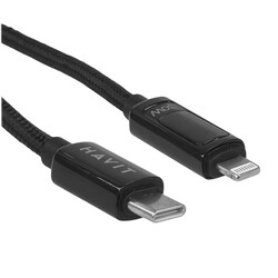 Изображение товара Кабель круглый HAVIT Lightning 8-pin - USB Type-C черный 1.2 м
