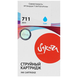 Изображение товара Картридж Sakura CZ130A (№711 Cyan) голубой