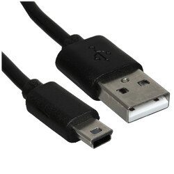 Изображение товара Кабель круглый Aceline mini USB - USB 2.0 Type-A черный 1 м