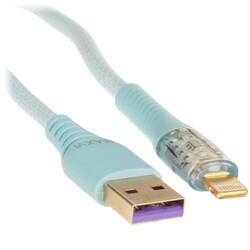 Изображение товара Кабель круглый Maxvi Lightning 8-pin - USB 2.0 Type-A голубой 1.2 м