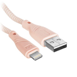 Изображение товара Кабель круглый Crown Lightning 8-pin - USB 2.0 Type-A розовый 1 м
