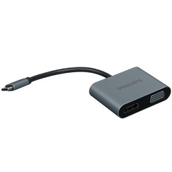 Изображение товара Переходник однонаправленный Philips USB Type-C - HDMI+VGA, 0.1 м