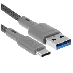Изображение товара Кабель круглый COMMO USB Type-C - USB 3.2 Gen 1 Type-A серый 1.2 м