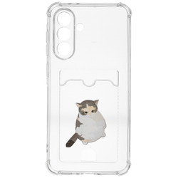 Изображение товара Накладка  Zibelino Silicone Card Holder для Samsung Galaxy A36 прозрачный/белый, серый