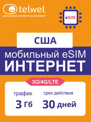 Изображение товара Карта оплаты Telwel Интернет и мессенджеры США