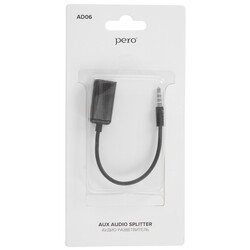 Изображение товара Кабель   Pero jack 3.5 мм - jack 3.5 мм х2 шт. черный