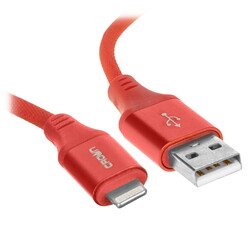 Изображение товара Кабель круглый Crown Lightning 8-pin - USB 2.0 Type-A красный 1 м