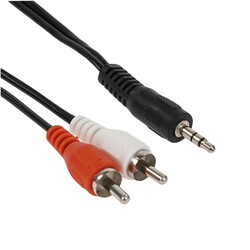 Изображение товара Кабель   Сигнал jack 3.5 мм - 2RCA черный