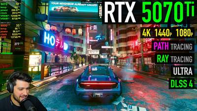 zWORMz Gaming протестировал RTX 5070 Ti со свежими драйверами в Cyberpunk 2077 в 1440p и 4K