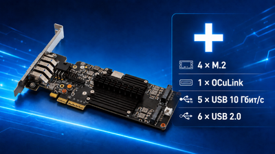Плата с чипсетом AMD B650 за $199 добавляет почти любому ПК четыре M.2, OCuLink и 11 USB