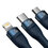 Кабель Baseus Lightning 8-pin, micro USB-B, USB Type-C - USB Type-C синий 1.5 м