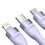 Кабель Baseus Lightning 8-pin, micro USB-B, USB Type-C - USB Type-C фиолетовый 1.5 м