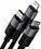 Кабель Baseus Lightning 8-pin, micro USB-B, USB Type-C - USB Type-A черный 0.6 м