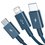Кабель Baseus Lightning 8-pin, micro USB-B, USB Type-C - USB Type-A синий 1.5 м