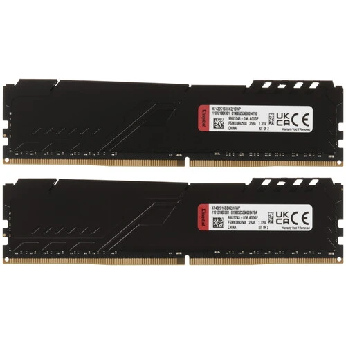 Оперативная память Kingston Fury Beast Black, DDR4, 16GB (2x8GB), 3200 MHz, CL16, с радиатором, чёрный, фото5