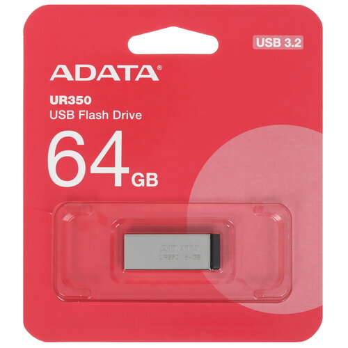 Память USB Flash 64 ГБ Adata UR350 [UR350-64G-RSR/BK]